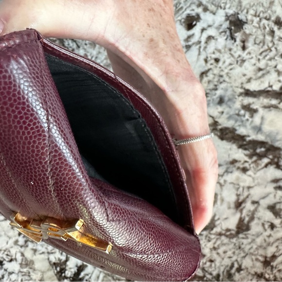 RESERVED Yves Saint Laurent Brown/Dark Burgundy Compact Wallet - Picture 8 of 14